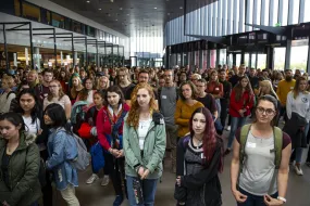 People at University centre, University of Iceland