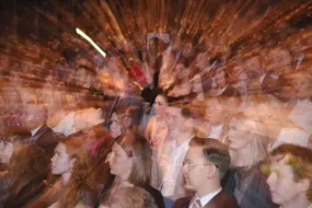 Guests at a graduation ceremony at the University of Iceland