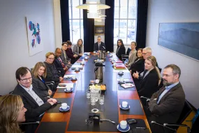 University council meeting with  Joan T.A. Gabel