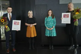 Martin Ingi Sigurðsson, Lilja Alfreðsdóttir, Katrín Jakobsdóttir, Erna Sif Arnardóttir - Motivational Award from the Science and Technology Policy Council