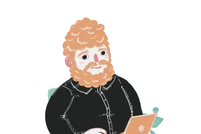 Drawing of a man in wheelchair