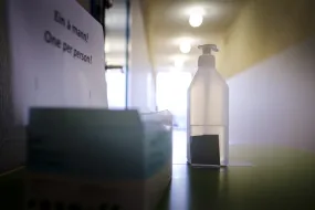 Face masks and hand sanitizer