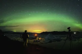 Northern lights and stars