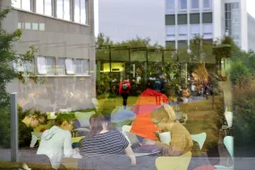 People at University centre, University of Iceland