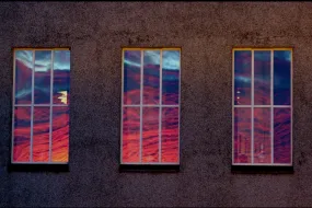 Windows on University of Iceland main building