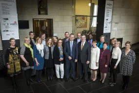 The delegation from Minnesota and the University of Iceland in the Main Building at the University of Iceland