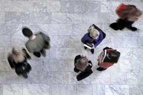 People in Oddi, seen from above