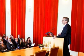 Meeting in University of Iceland ceremonial hall