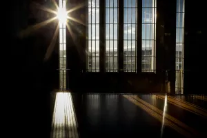Front windows in University of Iceland main building