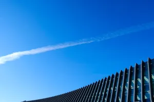 Askja, University of Iceland, with clear blue sky