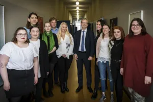 Part of the group studying abroad this summer (2019) with the University Rector. Photo/Kristinn Ingvarsson.