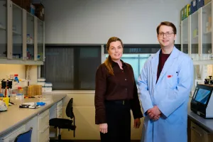 Berglind Ósk Einarsdóttir, senior lecturer at the Faculty of Medicine, and Teitur Sævarsson, doctoral student in biomedical science.