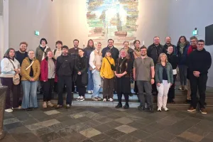 Course participants and instructors at Skálholtskirkja Church.