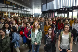 People at University centre, University of Iceland