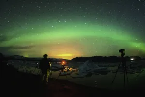 Northern lights and stars