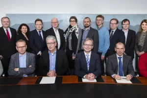 Global Prosthetics Leaders Össur and Ottobock partner on historic reserach trust fund at the University of Iceland. Photo/Kristinn Ingvarsson.