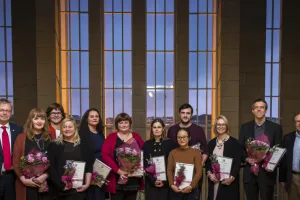 The winners of the Applied Science Prize 2016 with Rector and the head of the selection committee