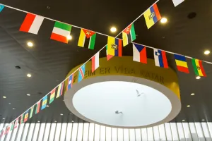 Flags in University centre, University of Iceland