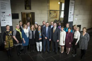 The delegation from Minnesota and the University of Iceland in the Main Building at the University of Iceland