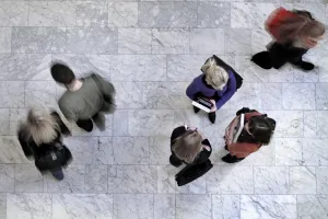 People in Oddi, seen from above