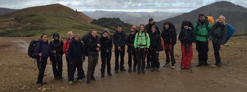 students on a hiking trip